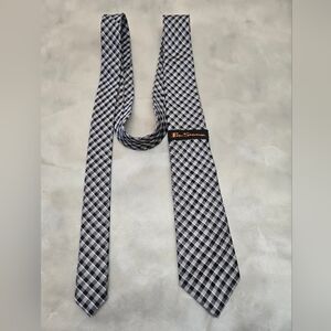 Ben Sherman Black/white New Checkered Silk Tie